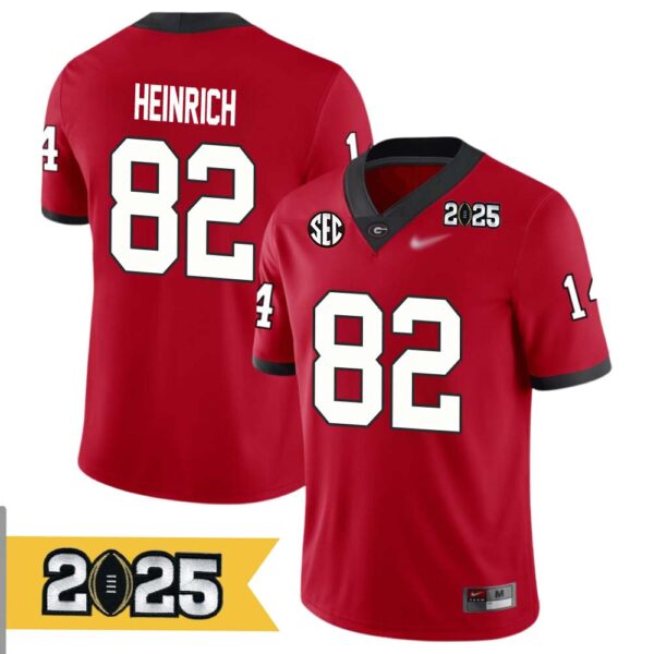 Colton Heinrich No 82 Men Cfp Georgia Bulldogs 2025 Home Game Jersey- Replica