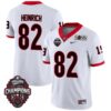 Colton Heinrich No 82 Mens Georgia Bulldogs 2021 National Champions Golden Jersey – Black