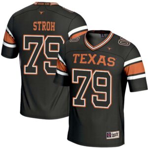 Connor Stroh No 79 Men’s GameDay Greats Black Texas Longhorns NIL Pick-A-Player Football Jersey