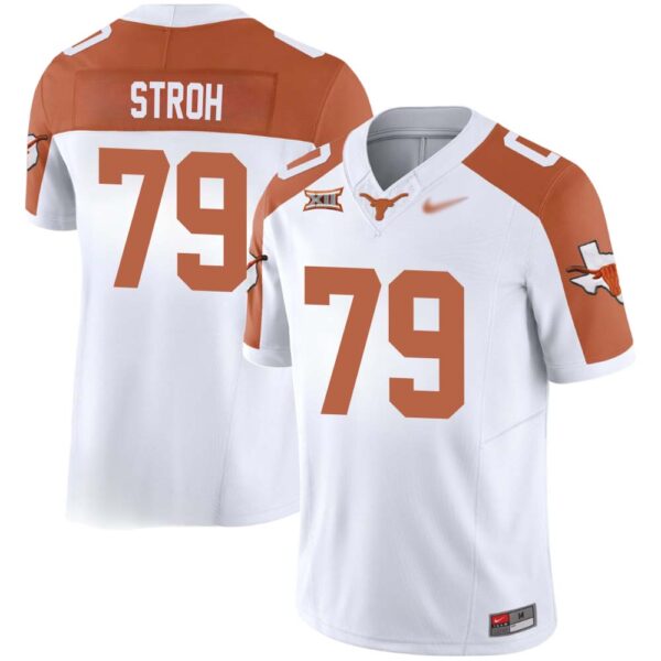 Connor Stroh No 79 Texas Longhorns Vapor Limited Custom White Jersey