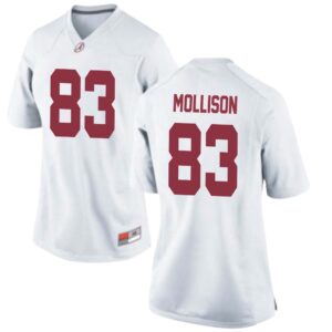 Cooper Mollison No 83 Woman’s White Alabama Crimson Tide Custom Game Football Jersey