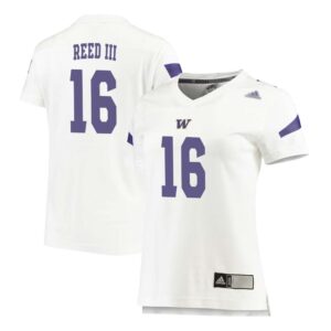 Curley Reed III No 16 Women’s White Washington Huskies Premier Football Jersey