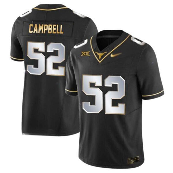Dj Campbell No 52 Texas Longhorns Gold Vapor Limited Black Jersey