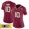 Dj Lundy No 10 Youth Cfp Florida State Seminoles 2025 Home Game Jersey- Replica