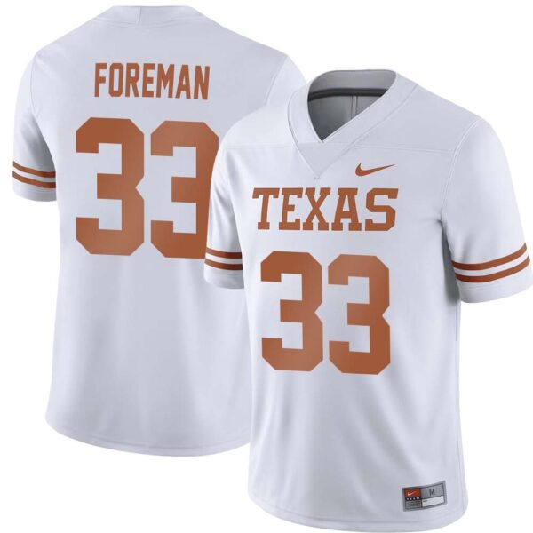 D’onta Foreman No 33 White Texas Longhorns Football Custom Game Jersey For Men