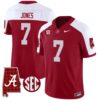 Dashawn Jones No 7 Men’s Alabama Crimson Sec Championship 2020 Patch Vapor Gold Football Crimson Alter
