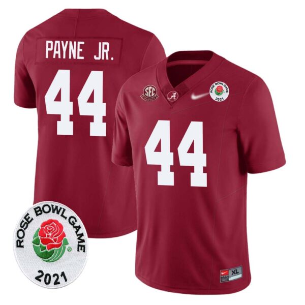 Damon Payne Jr. No 44 Men’s Alabama Crimson Tide Limited Custom Rose Bowl 2021 Jersey