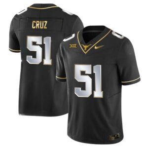 Daniel Cruz No 51 Texas Longhorns Gold Vapor Limited Black Jersey