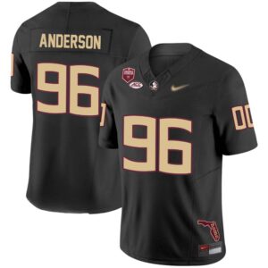 Dante Anderson No 96 Men’s Florida State Seminoles Throwback Limited Football Jersey- Black