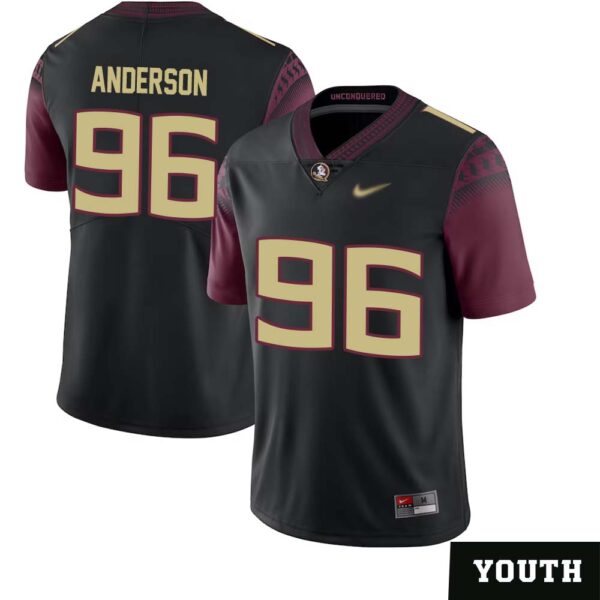 Dante Anderson No 96 Youth’s Florida State Seminoles Limited Football Jersey – Black