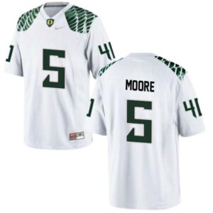 Dante Moore No 5 Oregon Ducks Men’s Football Limited Away Football Jerseys White