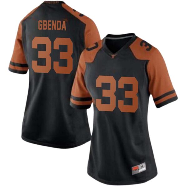David Gbenda No 33 Black Texas Longhorns Football Jersey For Woman