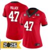 David Pollack No 47 Woman Cfp Georgia Bulldogs Playoff First Round 2025 Jersey- Replica