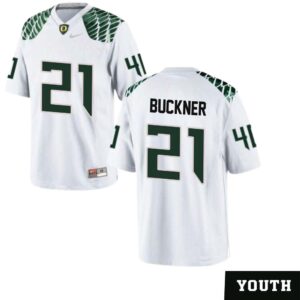 DeForest Buckner No 21 Oregon Ducks Youth’s Football Limited Away Football Jerseys White