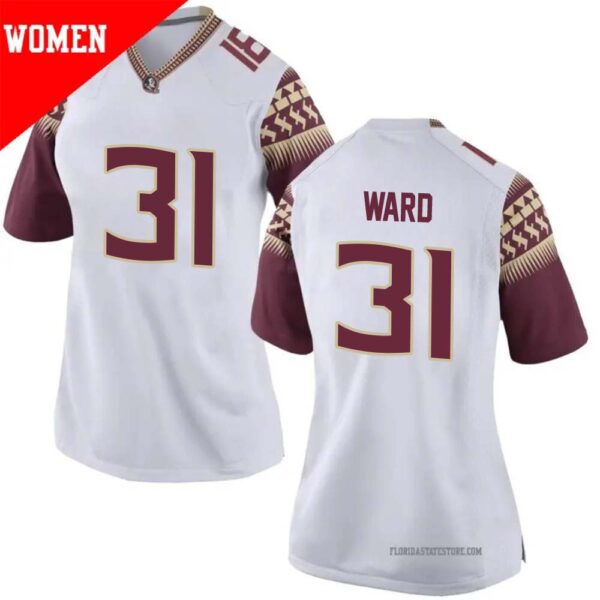 Demarco Ward No 31 Woman’s White Florida State Seminoles Game Football Jersey