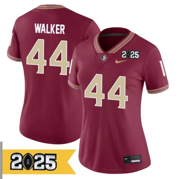 Demarcus Walker No 44 Woman Cfp Florida State Seminoles 2025 Home Game Jersey- Replica