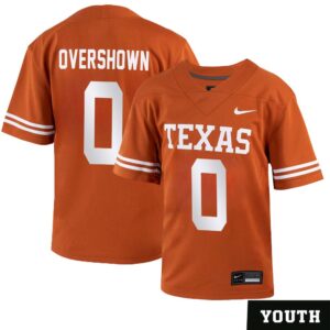 DeMarvion Overshown No 0 Orange Texas Longhorns Football Custom Game Jersey for Youth