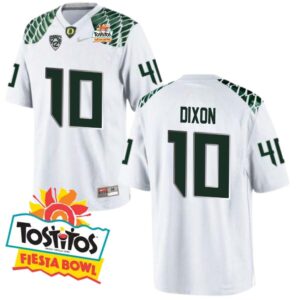 Dennis Dixon No 10 Mens Oregon Ducks Mighty Oregon Throwback Football Uniforms Fiesta Bowl 2013 Champions Patch