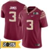 Derrick Nnadi No 91 Youth Cfp Florida State Seminoles 2025 Home Game Jersey- Replica