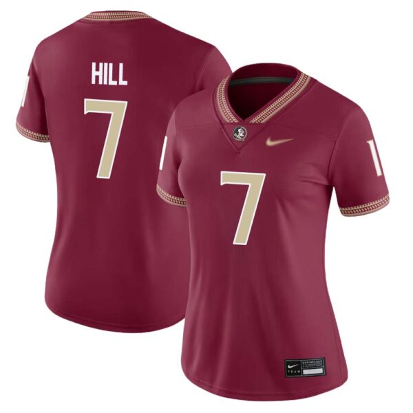 Destyn Hill No 7 Woman’s Florida State Seminoles Home Game Football Jersey