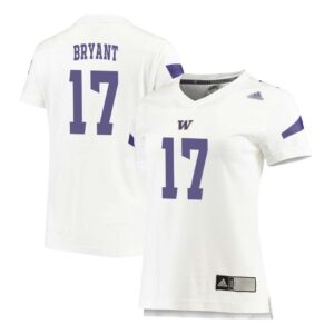 Deven Bryant No 17 Women’s White Washington Huskies Premier Football Jersey