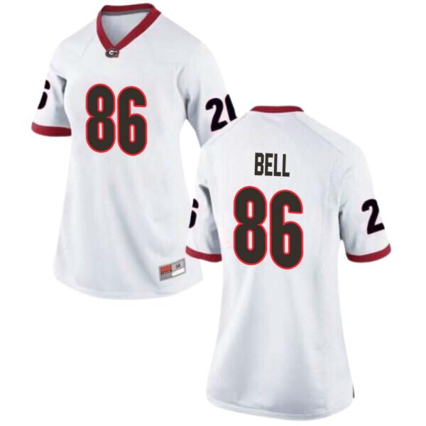 Dillon Bell No 86 Womans White Georgia Bulldogs Nil Pick A Player Football Jersey