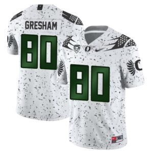 Dillon Gresham No 80 Men’s Oregon Ducks Cancer White Limited Jersey