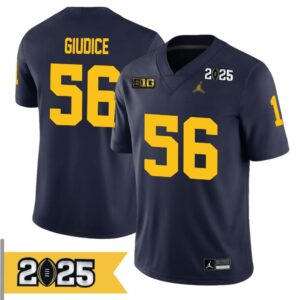 Dominick Giudice No 56 Men CFP Michigan Wolverines 2025 Home Game Jersey- Replica