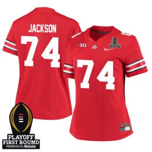 Donovan Jackson No 74 Woman CFP Ohio State Buckeyes Playoff First Round 2025 Jersey- Replica