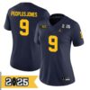 Donovan Peoples-Jones No 9 Men Cfp Michigan Wolverines 2025 Home Game Jersey- Replica