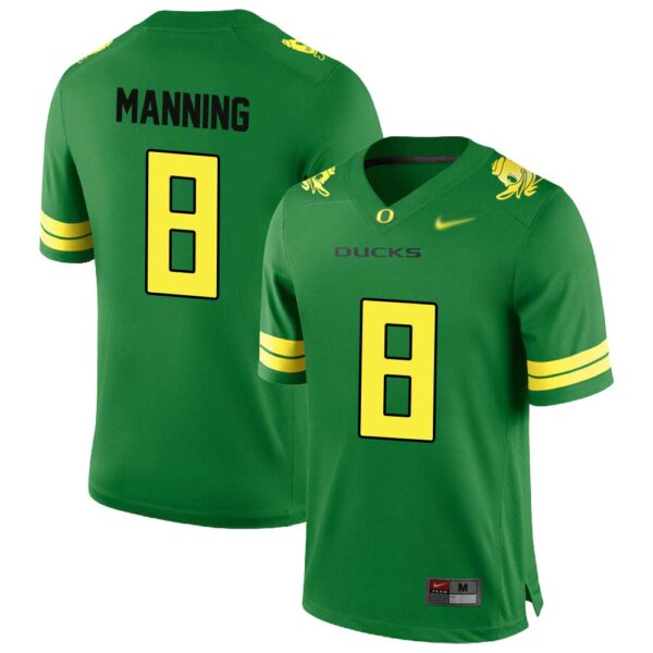 Dontae Manning No 8 Oregon Men’S Football Limited High School Home Jerseys Green