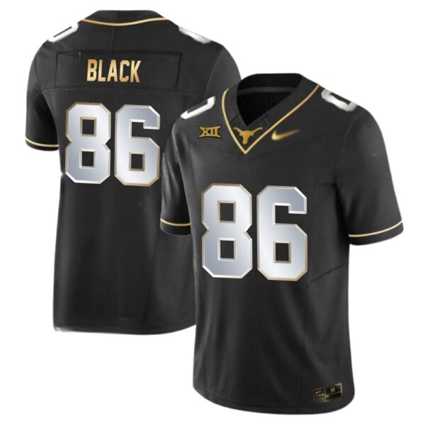 Dorian Black No 86 Texas Longhorns Gold Vapor Limited Black Jersey
