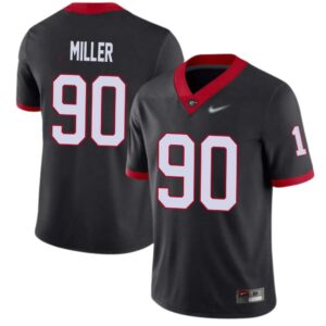 Drew Miller No 90 Mens Black Georgia Bulldogs Pick A Player Replica Football Jersey
