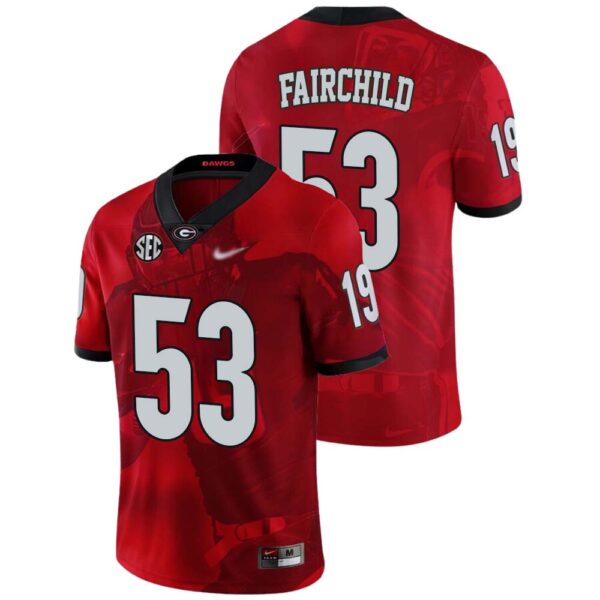 Dylan Fairchild No 53 Georgia Bulldogs Mens Ncaa Red 2022 National Championship Decisive Highlights College Football Jersey