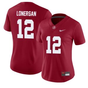Dylan Lonergan No 12 Woman’s Crimson Alabama Crimson Tide Player Home Game Jersey