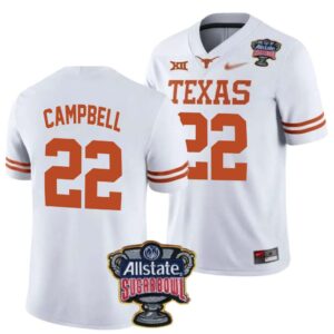 Earl Campbell No 22 Texas Longhorns Allstate Sugar Bowl Patch 2024 College Football White