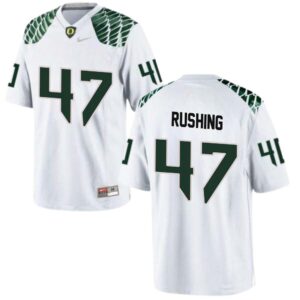 Elijah Rushing No 47 Oregon Ducks Men’s Football Limited Away Football Jerseys White