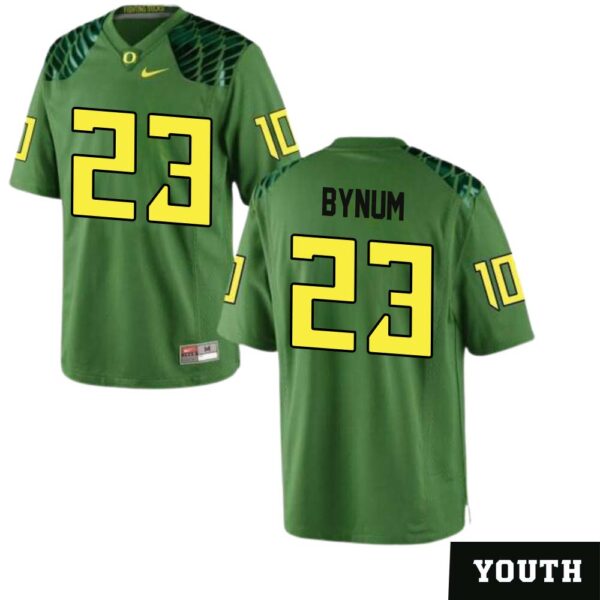 Ellis Bynum No 23 Youth’S Apple Green Oregon Ducks Football Game Jersey