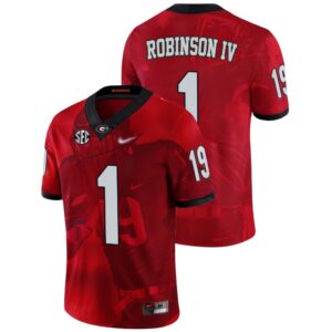 Ellis Robinson IV No 1 Georgia Bulldogs Mens NCAA Red 2022 National Championship Decisive Highlights College Football Jersey
