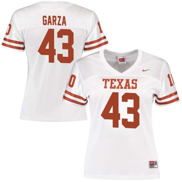 Eric Garza No 43 White Texas Longhorns Football Custom Game Jersey For Woman