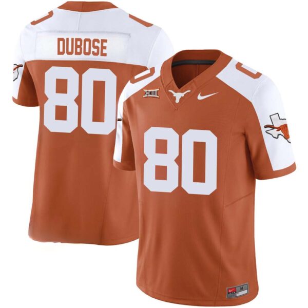 Freddie Dubose No 80 Texas Longhorns Vapor Limited Custom Orange Jersey