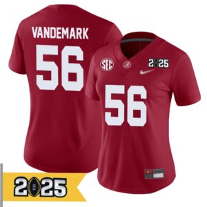 Geno VanDeMark No 56 Woman CFP Alabama Crimson Tide 2025 Home Game Jersey- Replica