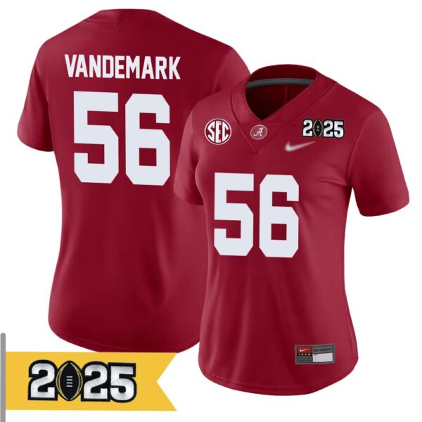 Geno Vandemark No 56 Woman Cfp Alabama Crimson Tide 2025 Home Game Jersey- Replica