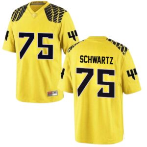 Geoff Schwartz No 75 University of Oregon Men’s Football Game Stitched Jerseys Gold