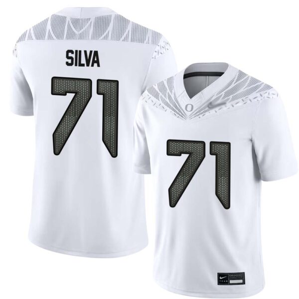George Silva No 71 Men’S White Alumni Oregon Ducks Game Jersey