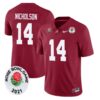 Graham Nicholson No 14 Men’s Alabama Crimson Tide Vapor College Football Limited Stitched Crimson