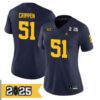 Greg Crippen No 51 Men Cfp Michigan Wolverines 2025 Home Game Jersey- Replica