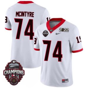 Guy McIntyre No 74 Mens Georgia Bulldogs Back To Back National Champions 2022 Limited Jersey