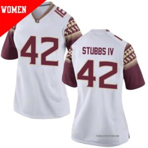Harold Stubbs IV No 42 Woman’s White Florida State Seminoles Game Football Jersey