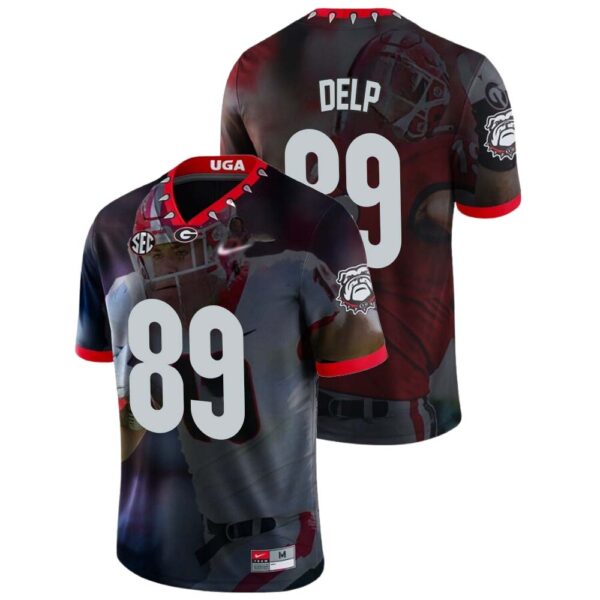 Henry Delp No 89 Georgia Bulldogs Mens Ncaa Black 2022 National Championship Decisive Highlights College Football Jersey